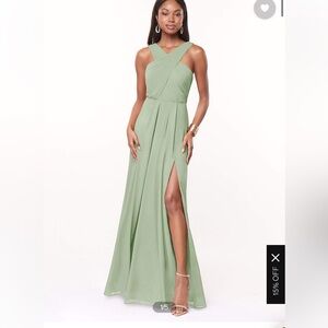 Azazie Bridesmaid Dress Brandie Dusty Sage A4